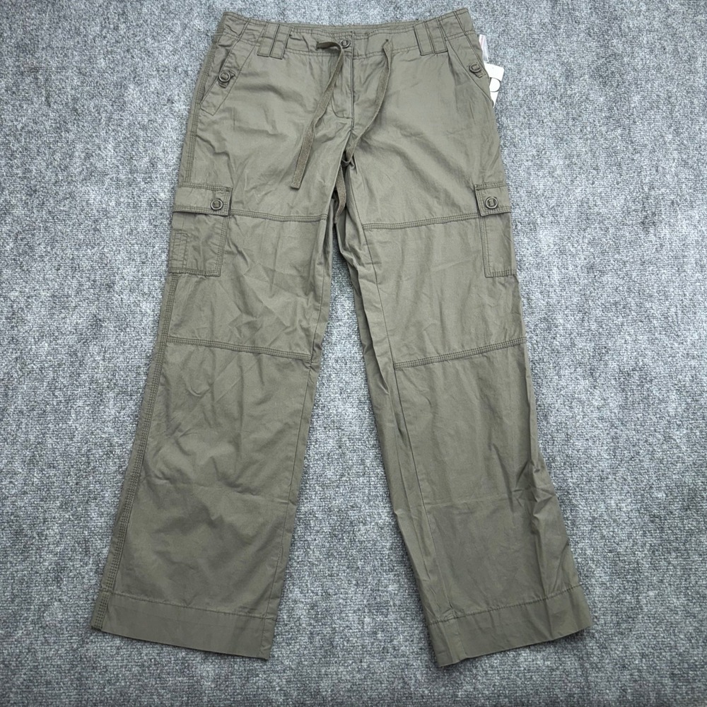 Dalia Collection Pants Womens 6P (32x29) Green‎ Cotton Drawstring Cargo Utility